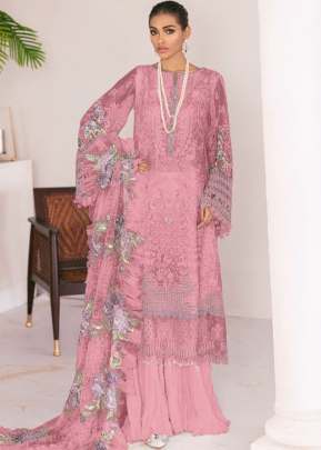 Designer Exclusive Heavy Faux Georgette With Embroidered Pakistani Suits Pink Color DN 9101