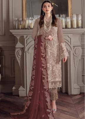 Designer Fancy Georgette With Sequence Embroidery Work Pakistani Suit Chiku Color DN 133 B