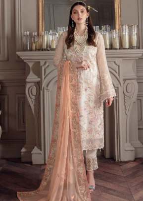 Designer Fancy Georgette With Sequence Embroidery Work Pakistani Suit White Color DN 133 