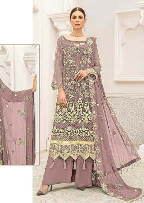 Designer Georgette Heavy Embroidery Work Pakistani Peach Color R DN 558 NX