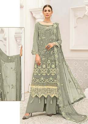 Designer Georgette Heavy Embroidery Work Pakistani Pista Color R DN 558 NX