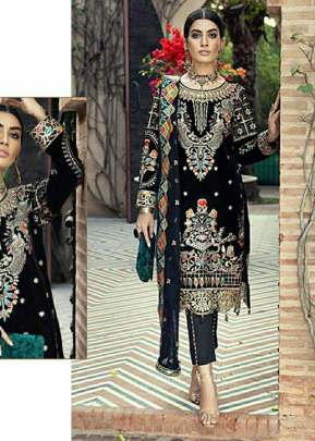 Designer Georgette Heavy Embroidery Work Pakistani Black Color R DN 442