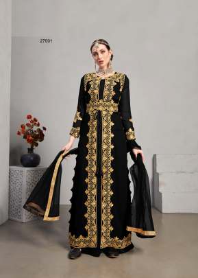 Designer Georgette Pakistani Salwar Suit Black Color SN DN 27001