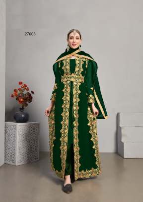 Designer Georgette Pakistani Salwar Suit Green Color SN DN 27003