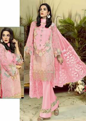 Designer Georgette With Embroidery Work With Net Dupatta Pakistani Suit Pink Color DN 191