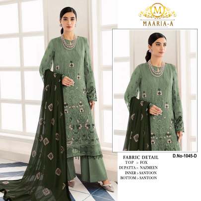 Designer Georgette With Heavy Embroidery Work Pakistani Suit Maaria A DN 1045 Catalog