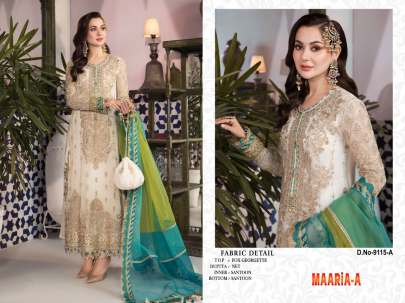 Designer Georgette With Heavy Embroidery Sequence Work Pakistani Suit DN 9115 Catalog