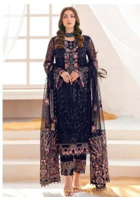 Designer Georgette With Sequence Embroidery Work Pakistani Suit Nevy Blue Color DN 141 