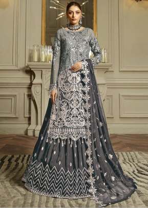 Designer Georgette With Sequence Embroidery Work And Diamond Work Pakistani Suits Grey Color DN 143