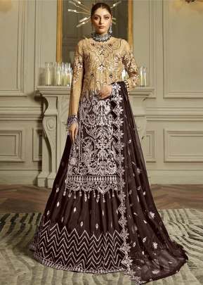 Designer Georgette With Sequence Embroidery Work And Diamond Work Pakistani Suits Chiku Color DN 143