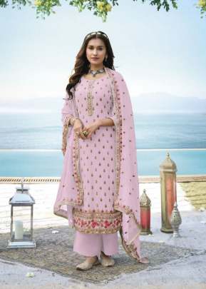 Designer Heavy Faux Georgette With Embroidery With Sequence Work Palazzo Suit Pink Color DN 1408