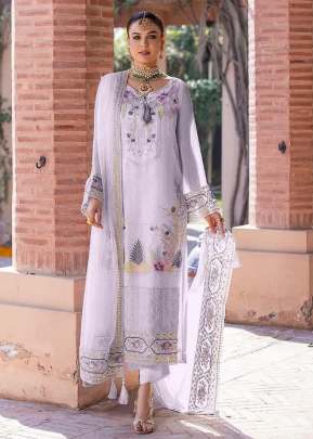 Designer Heavy Faux Georgette With Embroidery Sequence Work Pakistani Suit Light Purple Color DN 1003