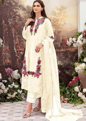 Designer Heavy Faux Georgette With Embroidery Sequence Work Pakistani Suit Light Yellow Color DN 1013