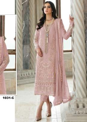 Designer Heavy Fox Georgette Embroidery & Sequence work  Pakistani Suit Light Pink Color DN 1031