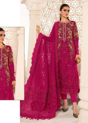 Designer Heavy Georgette With Heavy Embroidery Work Pakistani Suit Rani Color R DN 570 NX