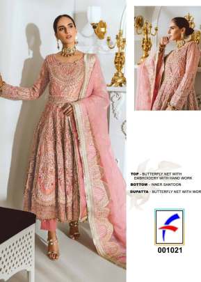 Designer Heavy Net With Sequence Embroidery Work Pakistani Suit Pink Color FC DN 001021