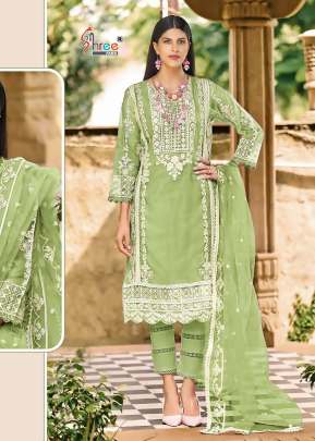 Designer Heavy Organza With Heavy Embroidery Work Pakistani Suit Pista Color S DN 737