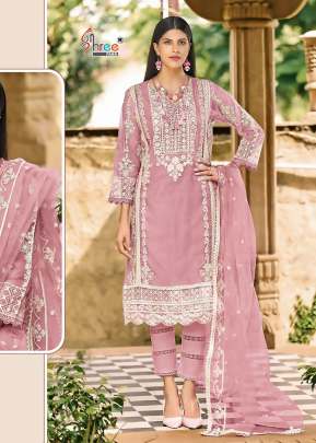 Designer Heavy Organza With Heavy Embroidery Work Pakistani Suit Pink Color S DN 737