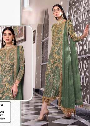 Designer Net With Sequence Embroidery Work Pakistani Suit Pista Color DN 120