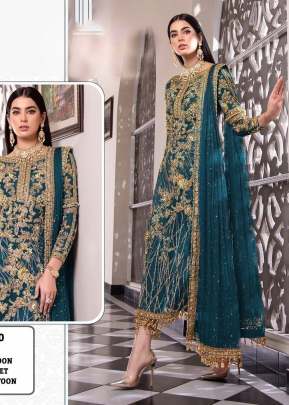 Designer Net With Sequence Embroidery Work Pakistani Suit Rama Color DN 120