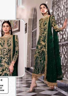 Designer Net With Sequence Embroidery Work Pakistani Suit Green Color DN 120