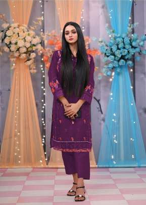 Designer Organza With Sequence Embroidery Work And Moti Work Pakistani Suit Purple Color DN 139