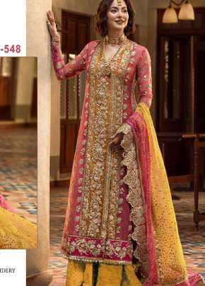 Designer Orgenza Embroidery Work Pakistani Suit Pink Color DN 548