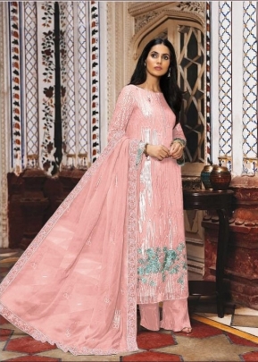 Designer Pakistani Georgette Suit DN 8102 Peach