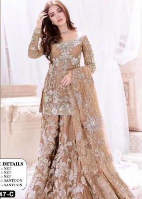 Designer Pakistani Suit DN 1047 Ivory Cream