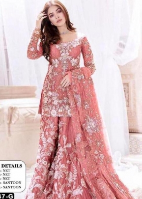 Designer Pakistani Suit DN 1047 Peach