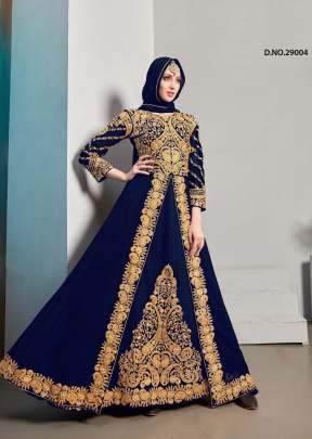 Designer Real Georgette With Embroidered Pakistani Anarkali Suits Royal Blue Color DN 29004