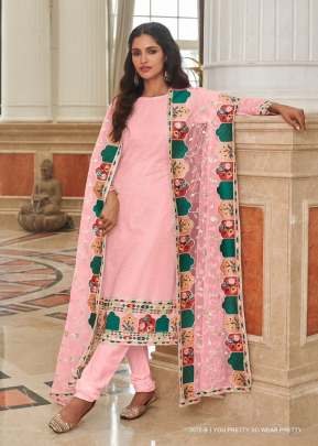 Designer Real Georgette With Heavy Embroidery And Sequence Work Pakistani Suit Pink Color DN 2072