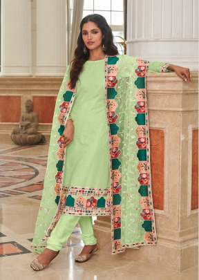 Designer Real Georgette With Heavy Embroidery And Sequence Work Pakistani Suit Pista Color DN 2072