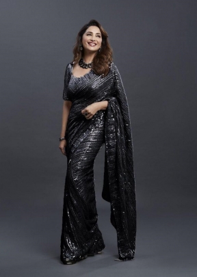 Designer Sequence Saree BT DN 1022 Black