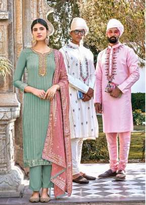 EBA LIFESTYLE CHAKORI VOL 1 GEORGETTE WITH FANCY WORK PALAZZO SUIT PISTA COLOR DN 1331