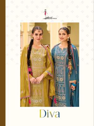 Eba Life Style Diva Premium Silk With Embroidery Designer Ready Made Collection