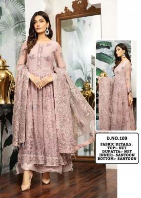 Embroidery With Stone Work Pakistani Suit Pink Color DN 109