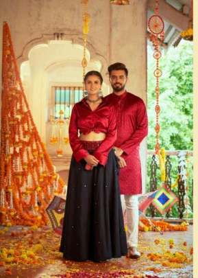 Exclusive Festival Navratri Special Couple Collection Maroon And Black Color DN 2132-2104