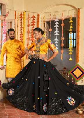 Exclusive Festival Navratri Special Couple Collection Black And Mustard yellow Color DN 2140-2119