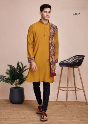 Exclusive Festival Wear Kurta With Payjama Collection Yellow Color DN 6002