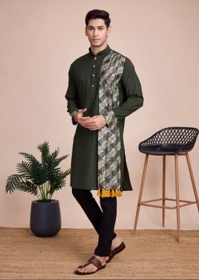 Exclusive Festival Wear Kurta With Payjama Collection Green Color DN 6003