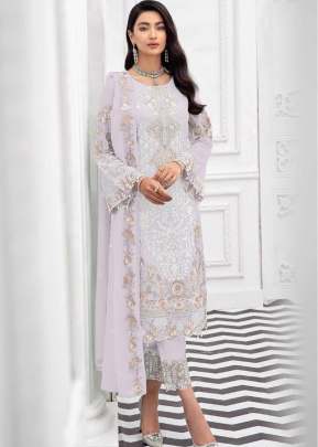 Exclusive Heavy Faux Georgette With Embroidered Pakistani Suit Purple Color DN 9117