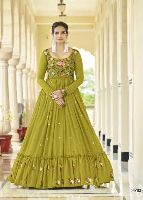 Exclusive Sequence Embroidered Work Anarkali Gown Floracence Green Color DN 4783