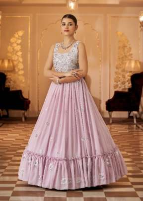 Exclusive Sequence Embroidered Work Anarkali Gown Dusty Pink Color DN 1475