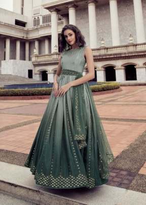 Exclusive Sequence Embroidered Work Anarkali Gown Pista And Green Color DN 4802