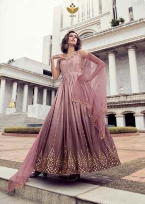 Exclusive Sequence Embroidered Work Anarkali Pink and Dusty Pink Color DN 4803