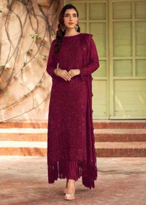 Exclusive Trending Heavy Faux Georgette With Embroidery Sequence Work Pakistani Suit Rani Color DN 1006