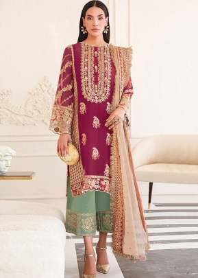 Exclusive Trending Heavy Faux Georgette With Embroidery Sequence Work Pakistani Suit Maroon Color DN 1017