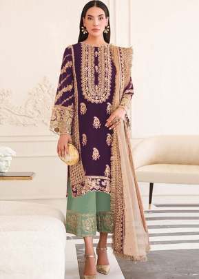 Exclusive Trending Heavy Faux Georgette With Embroidery Sequence Work Pakistani Suit Wine Color DN 1017