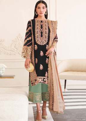 Exclusive Trending Heavy Faux Georgette With Embroidery Sequence Work Pakistani Suit Black Color DN 1017